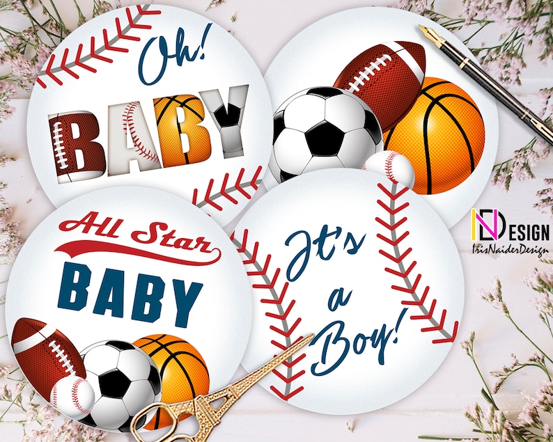 All Star Centerpieces Baby Shower Centerpiece Boy Sports Etsy