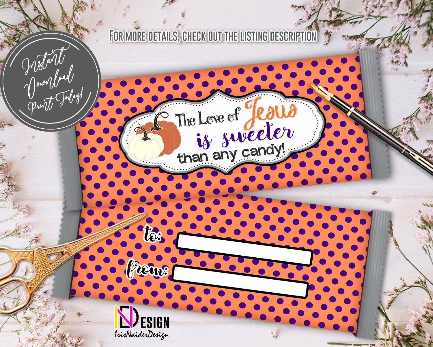 Candy Bar Wrapper love of Jesus is sweeter than candy | Etsy