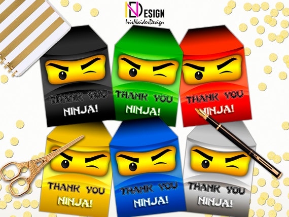 Ninja Thank You tag, Ninja Party Printable,Ninja Thank You tag, PDF, Non-Editable, NON-CUSTOMIZABLE, Instant Download Il_570xn