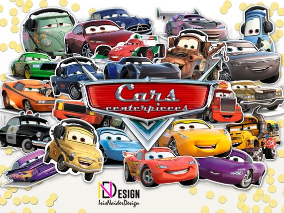 31 Cars Centerpieces, Cars centerpieces small em big sizes, Cars 3 centerpieces, Cars 2 centerpieces,cars printable centerpieces,Disney cars Il_570xn