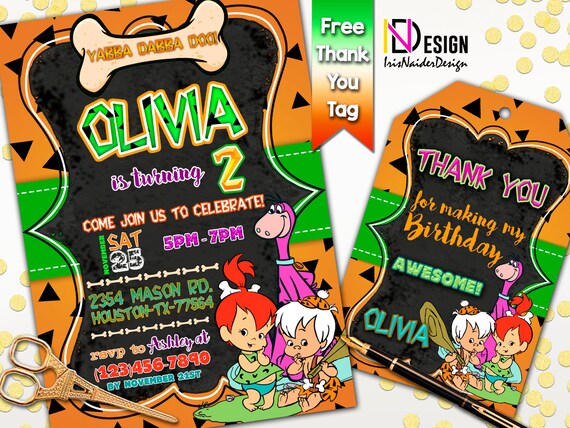 flintstones baby shower invitations