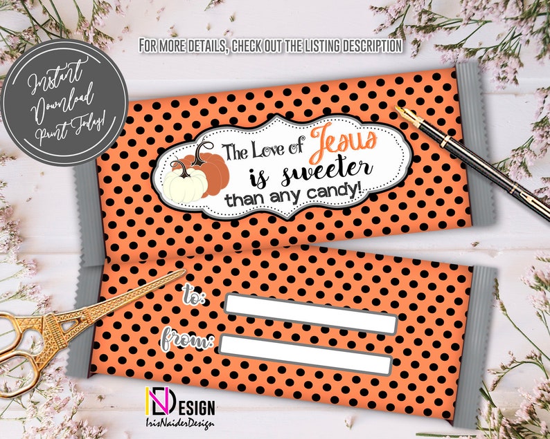 Candy Bar Wrapper Love of Jesus is Sweeter Than Candy - Etsy