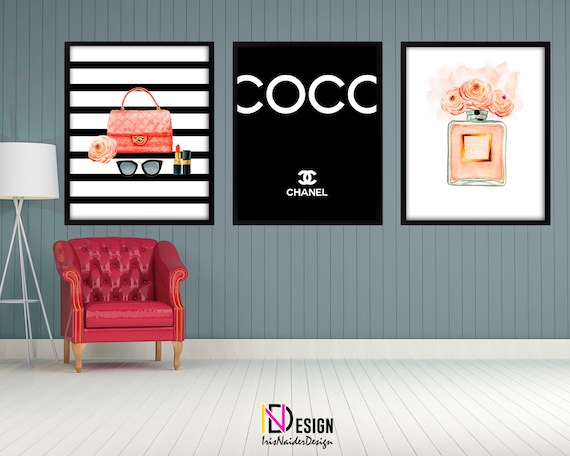 Fashion wall decor, set of 3, Beauty poster, Fashionista, wall art, poster, decor, template, digital files, printable Il_570xn