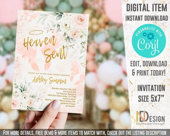 Free heaven sent hotsell baby shower invitations