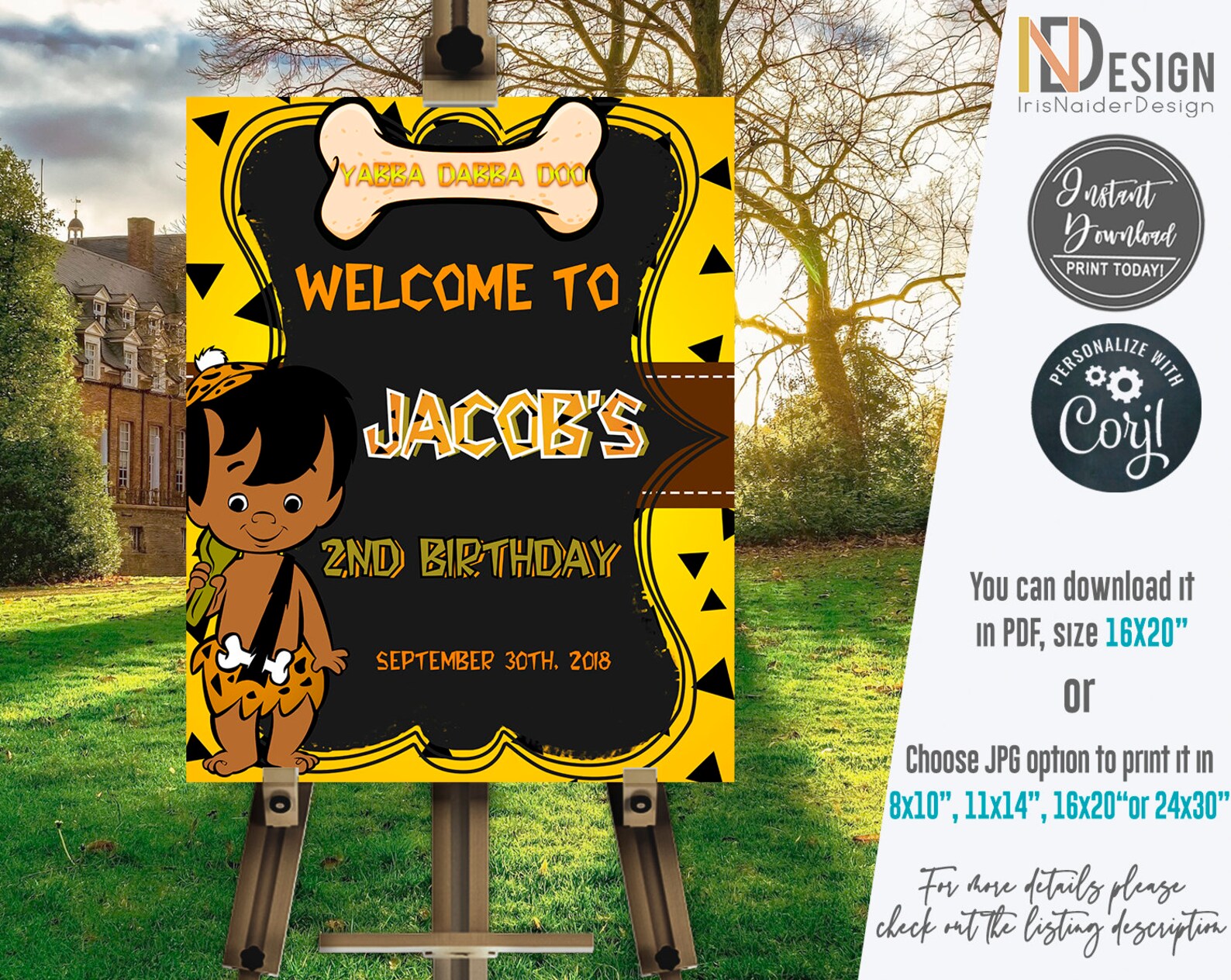 EDITABLE Bam Bam Invitation FREE Tag Bam Bam Birthday - Etsy