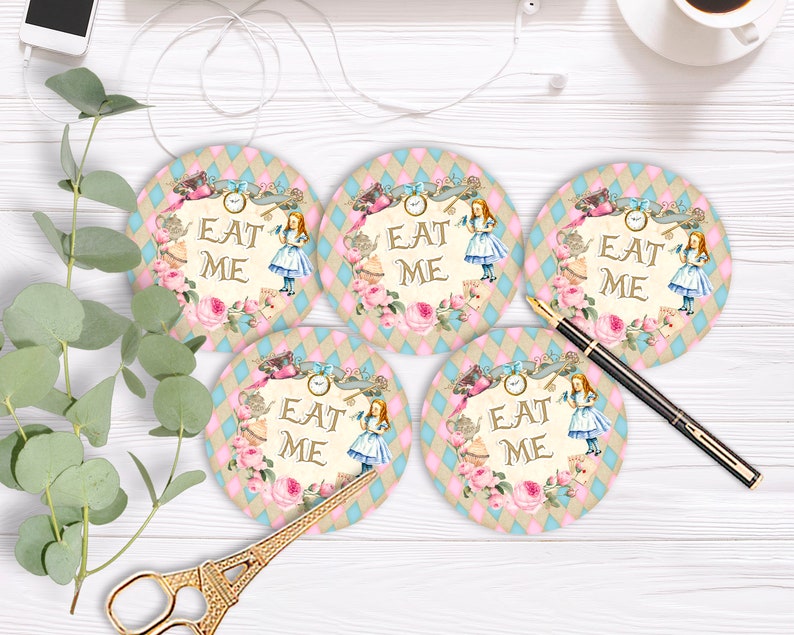 Alice In Wonderland Cupcake Topper Mad Hatter Tea Party Etsy