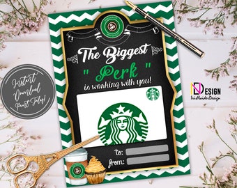 Boss day, Starbucks inspired gift card holder, Boss Thank you gift, Boss Appreciation, coffee, printable, boss's day, chalk,instant download