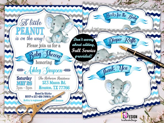 elephant baby shower invitation boy safari invitation set boy safari invites