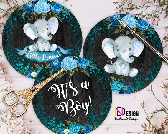 baby boy shower elephant centerpieces