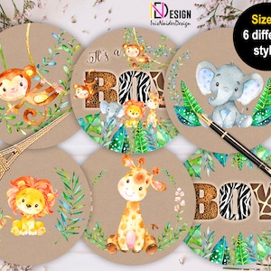 Safari Mittelstücke, Baby-Dusche-Mittelstück, Junge, Dschungel-Mittelstück, Dekoration, Tiere, printable, sofortiger Download, digital NICHT EDITIERBAR