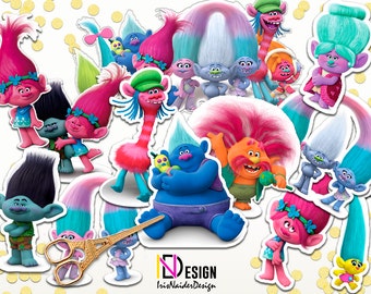 12 Trolls Centerpieces, Trolls Centerpiece, Trolls Digital Files, Instant Download, Trolls Party Printables, Trolls theme, PDF File