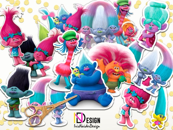 12 Trolls Centerpieces, Trolls Centerpiece, Trolls Digital Files, Instant Download, Trolls Party Printables, Trolls theme, PDF File Il_570xn