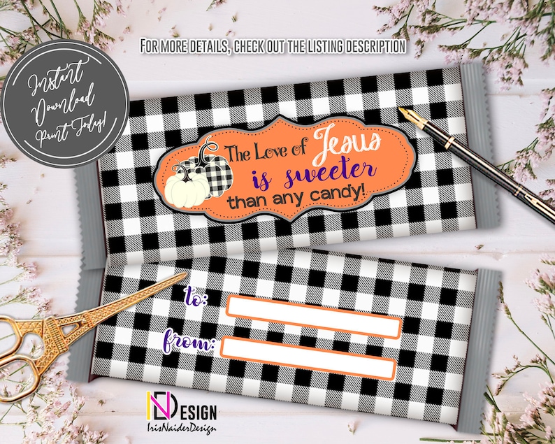 Candy Bar Wrapper love of Jesus is sweeter than candy | Etsy
