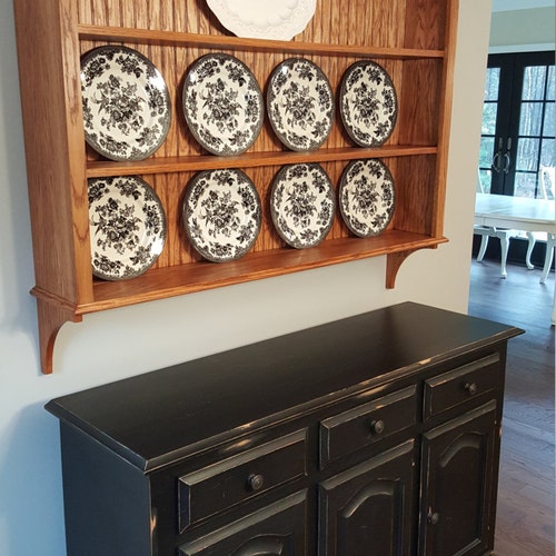 Oak China Plate Display Rack Etsy