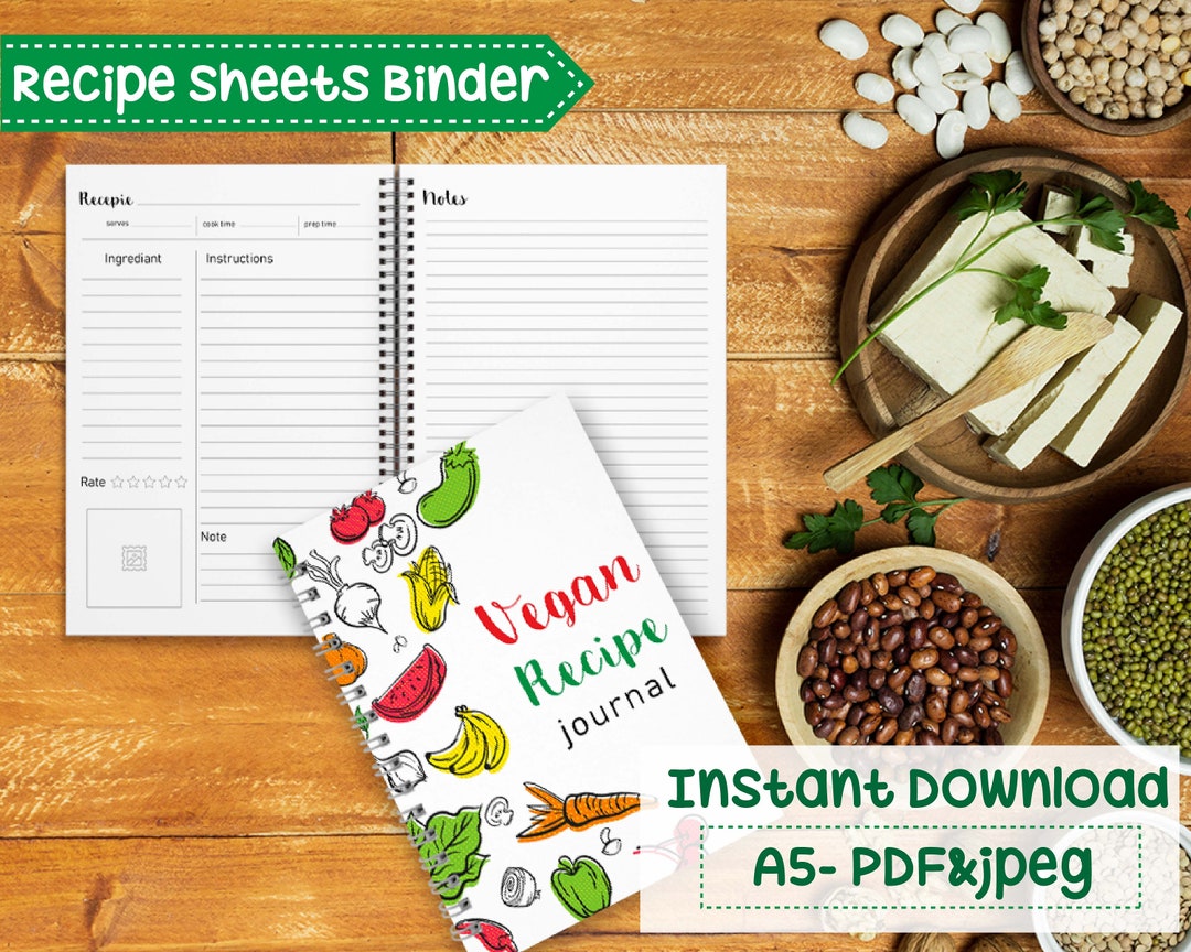 DIY Recipe Book Printable Recipe Book Template Recipe Etsy