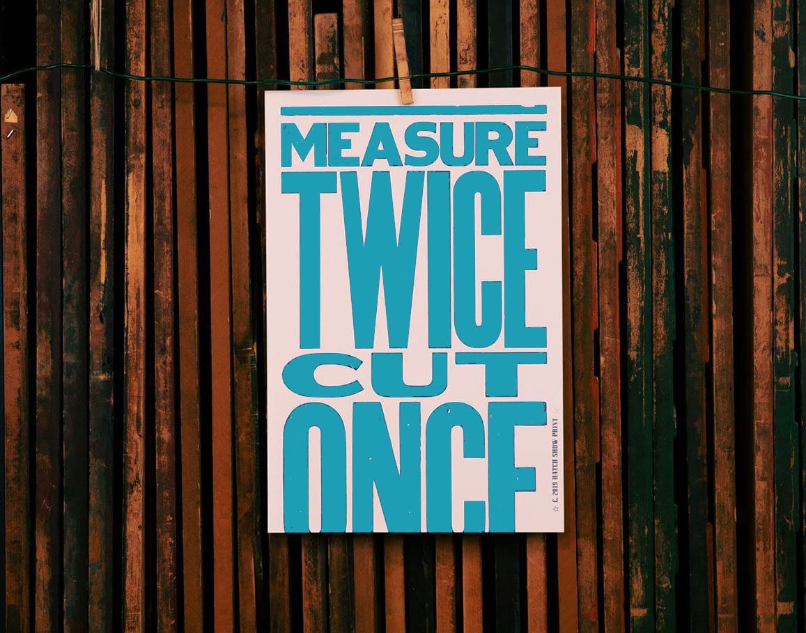 Measure Twice Cut Once Poster Etsy