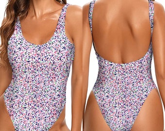 Confetti One Piece Swimsuit - Multicolor Bathing Suit Women