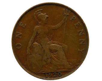1920 One Penny Coin Great Britain From King George V , Perfect for Birthdays ,Anniversary or Craft and Jewellery