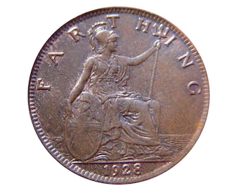 1928 farthing Coin featuring Britannia from the United kingdom, Perfect for Birthdays ,Anniversary and within Jewellery