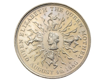 1980年クラウンコイン：エリザベス女王、皇太后80歳の誕生日 - Etsy 日本