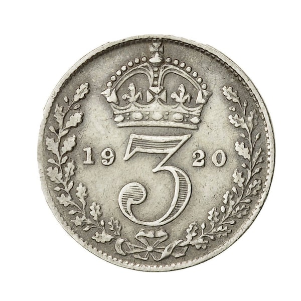 1920 Silver Three Pence from the United kingdom, Perfect for Birthdays ,Anniversary and within Jewellery