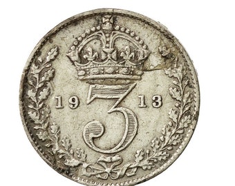 1913 Silver Three Pence from the United kingdom, Perfect for Birthdays ,Anniversary and within Jewellery