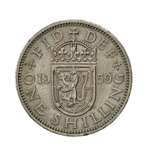 1959 Scottish Shilling Coin Great Britain From Queen Elizabeth 2nd, Perfect for Birthdays , Anniversary or Craft and Jewellery