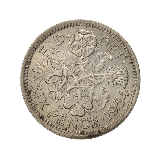 1954 Sixpence Coin Great Britain From Queen Elizabeth II, Perfect for Birthdays , Anniversary or Craft and Jewellery