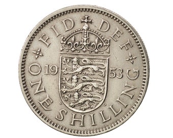 1953 English Shilling Coin Great Britain From Queen Elizabeth 2nd, Perfect for Birthdays , Anniversary or Craft and Jewellery