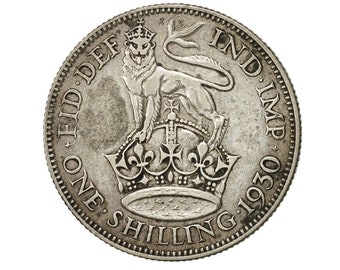 1930 Shilling Coin Great Britain From King George V, Perfect for Birthdays , Anniversary or Craft and Jewellery