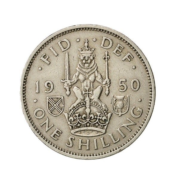 1950 Scottish Shilling Coin Great Britain From King George VI, Perfect for Birthdays , Anniversary or Craft and Jewellery