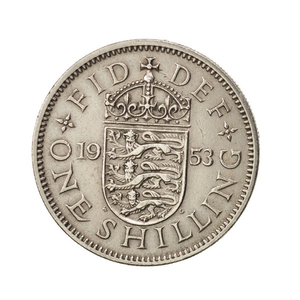 1953 English Shilling Coin Great Britain From Queen Elizabeth 2nd, Perfect for Birthdays , Anniversary or Craft and Jewellery