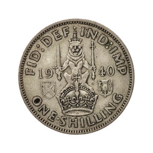 1940 Scottish Shilling Coin Great Britain From King George VI, Perfect for Birthdays , Anniversary or Craft and Jewellery
