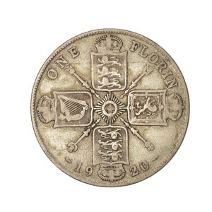 1920 Florin / Two Shilling Coin Great Britain From King George V, Perfect for Birthdays , Anniversary or Craft and Jewellery