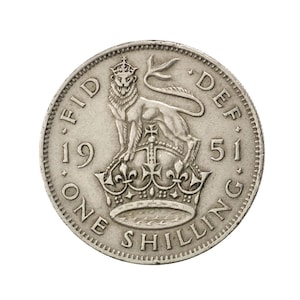 1951 English Shilling Coin Great Britain From King George VI, Perfect for Birthdays , Anniversary or Craft and Jewellery