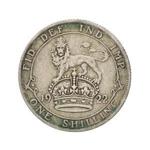 Pièce de 1922 shillings Grande-Bretagne du roi George V, parfaite pour les anniversaires, l&#39;artisanat et les bijoux