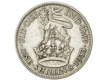 1933 Shilling Coin Great Britain From King George V, Perfect for Birthdays , Anniversary or Craft and Jewellery
