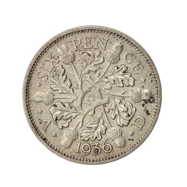 1936 Sixpence Coin Great Britain From King George V, Perfect for Birthdays , Anniversary or Craft and Jewellery