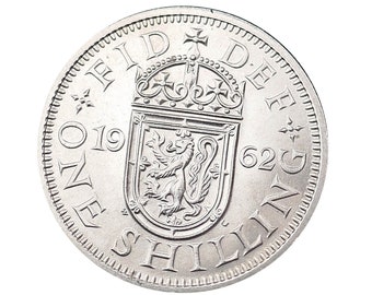 1962 Scottish Shilling Coin Great Britain From Queen Elizabeth 2nd, Perfect for Birthdays , Anniversary or Craft and Jewellery