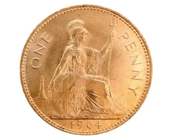 1964 One Penny Coin Great Britain From Queen Elizabeth II , Perfect for Birthdays ,Anniversary or Craft and Jewellery