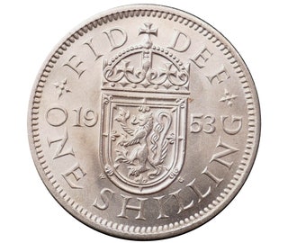 1953 Scottish Shilling Coin Great Britain From Queen Elizabeth 2nd, Perfect for Birthdays , Anniversary or Craft and Jewellery