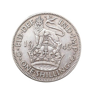 1945 English Shilling Coin Great Britain From King George VI, Perfect for Birthdays , Anniversary or Craft and Jewellery