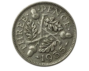 1935 Silver Three Pence from the United kingdom, Perfect for Birthdays ,Anniversary and within Jewellery