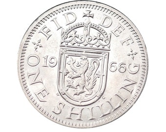 1966年 - 60歳誕生日記念シリング硬貨 - 英国デザイン - エリザベス2世