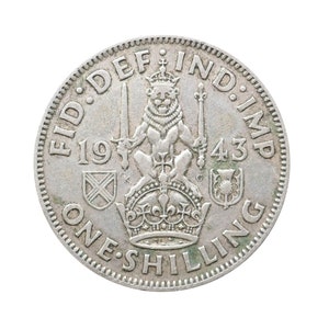 1943 Scottish Shilling Coin Great Britain From King George VI, Perfect for Birthdays , Anniversary or Craft and Jewellery