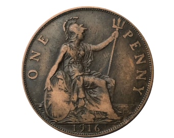 1916年 1ペニーコイン イギリス ジョージ5世より 誕生日、記念日、工芸