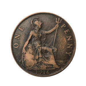 1916 One Penny Coin Great Britain From King George V , Perfect for