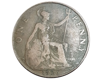 1926 One Penny Coin Great Britain From King George V , Perfect for Birthdays ,Anniversary or Craft and Jewellery