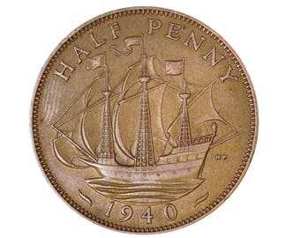 100個セットイギリス 英国 ハーフペニーコイン1967年  船デザイン 100個セットイギリス 英国 ハーフペニーコイン1967年 船デザイン