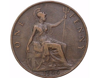 1900 One Penny Coin Great Britain From Queen Victoria, Perfect for Birthdays ,Anniversary or Craft and Jewellery
